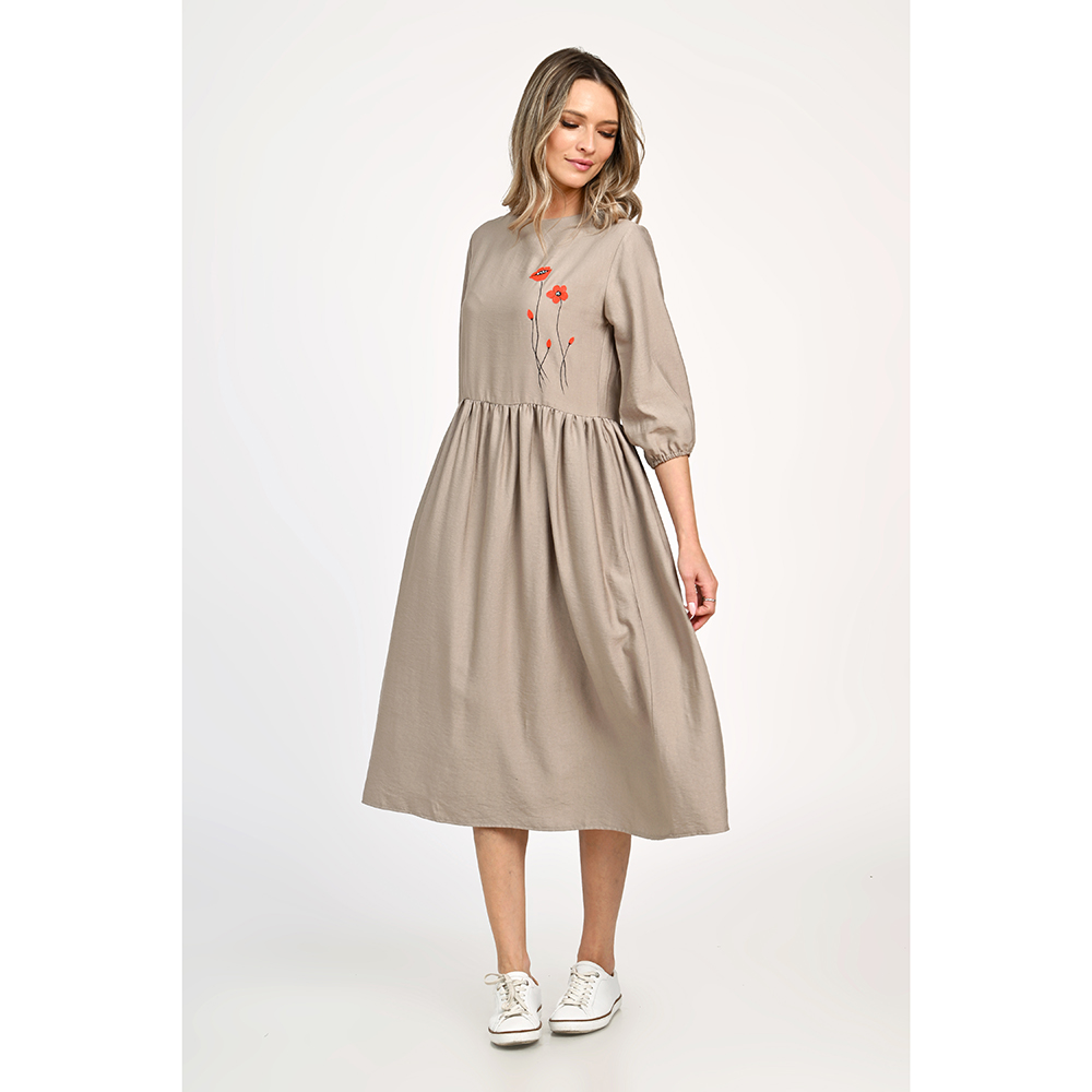 Rochie Dama, Eranthe, Painting V311, cu Pictura Realizata Manual - 1 | YEO